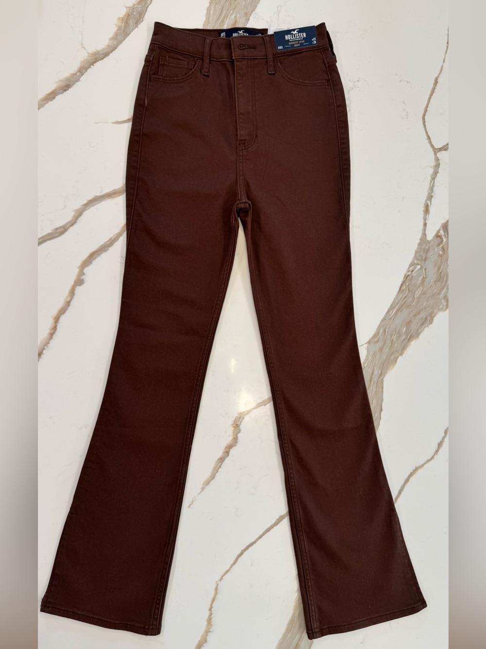 NWT Hollister Brown High Rise bootcut Flare Jeans 00S